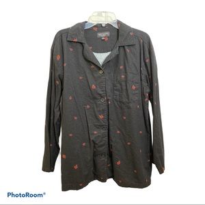 Tracie Ellis Ross Black Ladybug Print Button Down